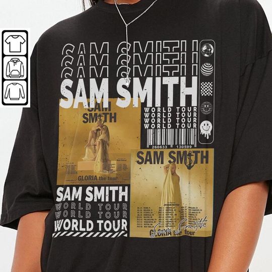 Discover Sam Smith Music Shirt, 90s Y2K Merch Vintage GLORIA The Tour 2023 Tickets Album  PNG Gift For Fan L805M