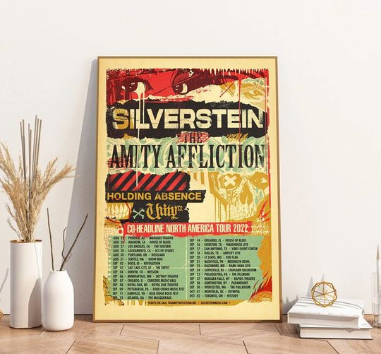 The Amity Affliction Tour 2022 Poster, Rock Band Poster, Gift For Fan