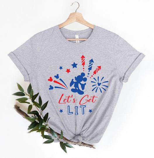 Lets Get Lit Mickey Mouse Best Day Ever 4 Of July Shirt, Disney Fourth Of July Matching Family Shirt