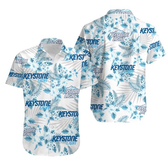 Keystone Light Hawaiian Flowers Pattern Shirt, Hawaiian beer lover Shirt