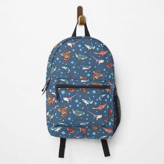 Discover Sharks in the dark blue Backpack
