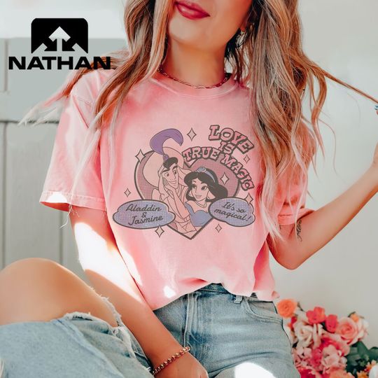 Disney Aladdin And Jasmin Shirt, Love Is True Magic Shirt