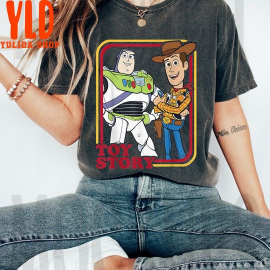 Disney Pixar Toy Story Buzz Lightyear Woody Buds Retro Shirt, Magic Kingdom Unisex T-shirt Family Birthday Gift