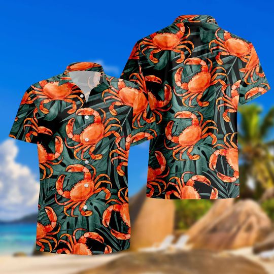 Discover Crab Hawaiian Shirt, Summer Shirt, Vacation Shirts, Crab Lover Gift