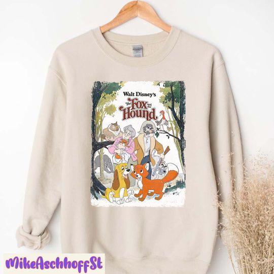 Vintage Fox and the Hound Sweatshirt, Tod and Copper Shirt, 90s Disneyland hoodie