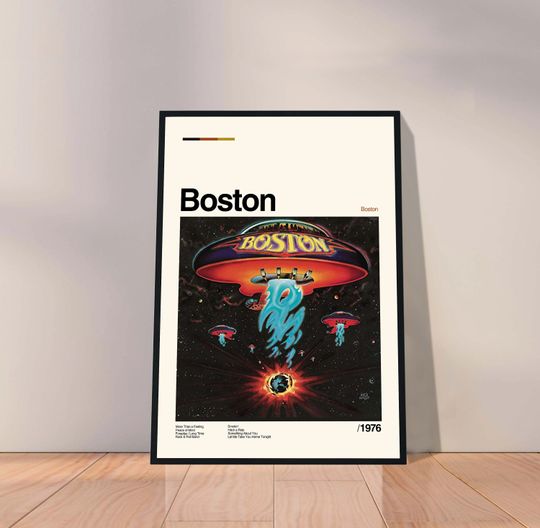 Discover Boston Rock Band Poster - Boston Music Poster - Minimalist Art - Vintage Poster