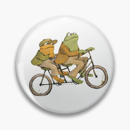 Frog and Toad go bicycling Pin Button