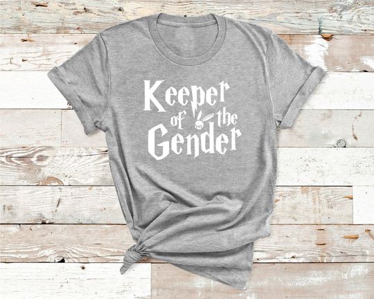 Discover Keeper of the Gender:   Potter Inspired Magical Witch Themed Pregnancy Gender Reveal Shirt
