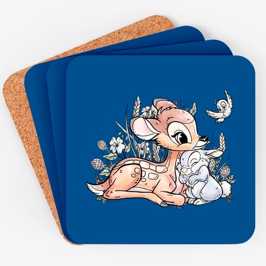 Disney Bambi and Thumper Vintage Coasters, Disney Bambi Coasters, Disney Coasters, Disney World Coasters, Magic Kingdom Coasters, Family Birthday Gift