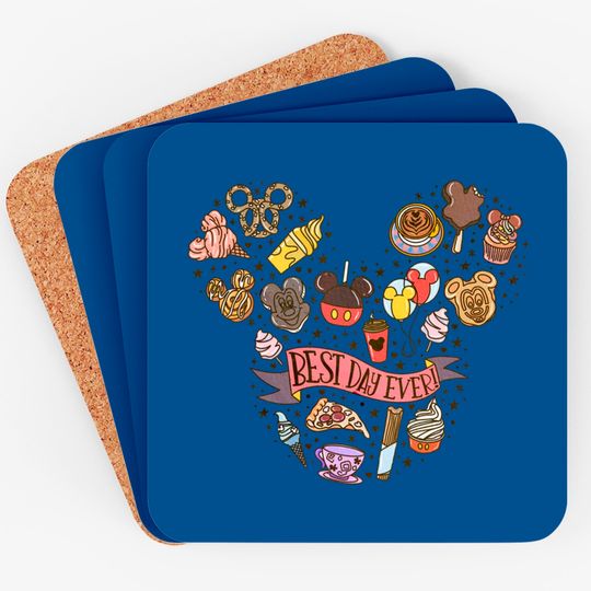B.est Day Ever Coasters, Disney Trip Coasters, Cute Disney For The Snacks Coasters