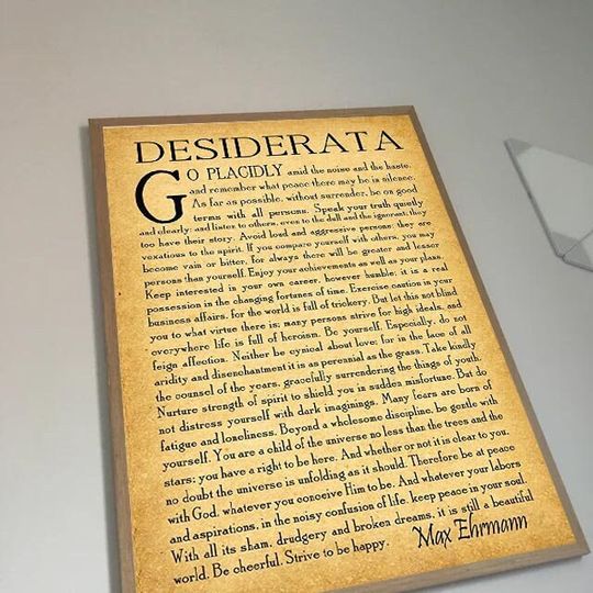 Discover Desiderata Poem Desiderata Poster
