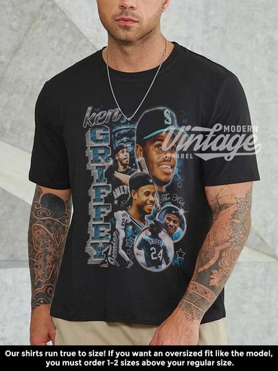 Ken Griffey Jr. Shirt, Baseball shirt, Classic 90s Graphic Tee, Unisex, Vintage Bootleg