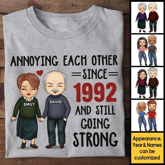 Annoying Each Other, Still Going Strong - Personalized Unisex T-shirt - Gift For Couple, Husband Wife, Anniversary
