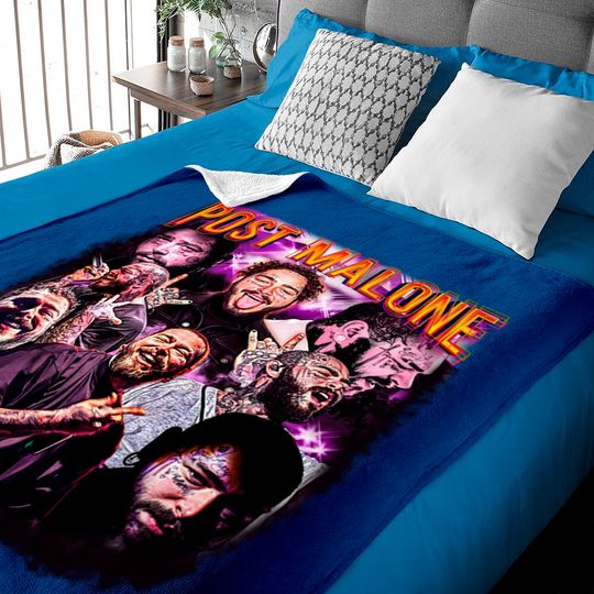 Post Malone Vintage Baby Blankets, Bootleg Baby Blankets, 90s Baby Blankets