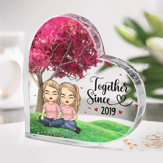 Since We've Been Together - Couple Personalized Custom Heart Shaped Acrylic Plaque