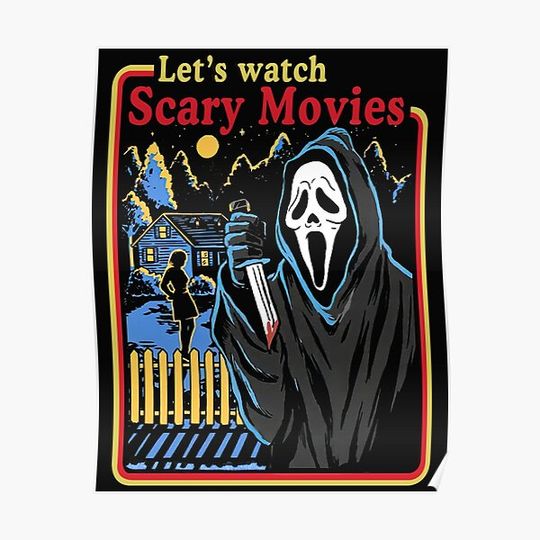 Scream Movie Ghost Face Let's Watch Scary Movies Horror Movie Premium Matte Vertical Poster