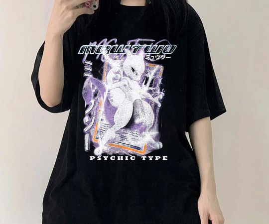 Retro PKM Mewtwo T-Shirt, Psychick Type PKM T-Shirt