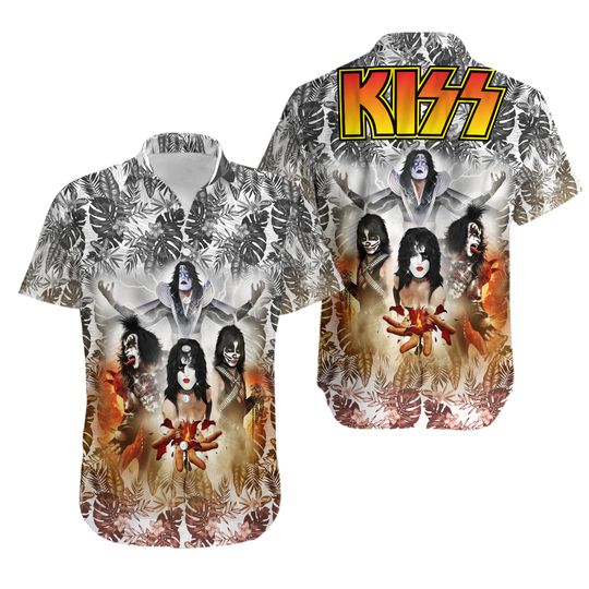 Kiss Band Tropical Hawaii Shirt Aloha Shirt