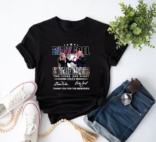 Two Icons One Night Billy Joel Stevie Nick Tour Tshirt, Billy Joel Merch Shirt, Billy Joel Shirt