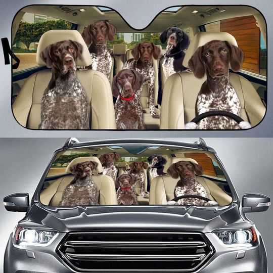 German Shorthaired Pointer Car Sun Shade, German Pointer Car Sunshade