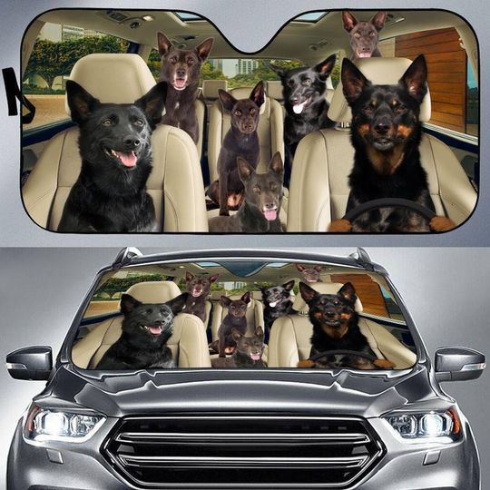 Australian Kelpie Car Sunshade, Australia Kelpie Car Sunshade, Kelpie Car Decoration