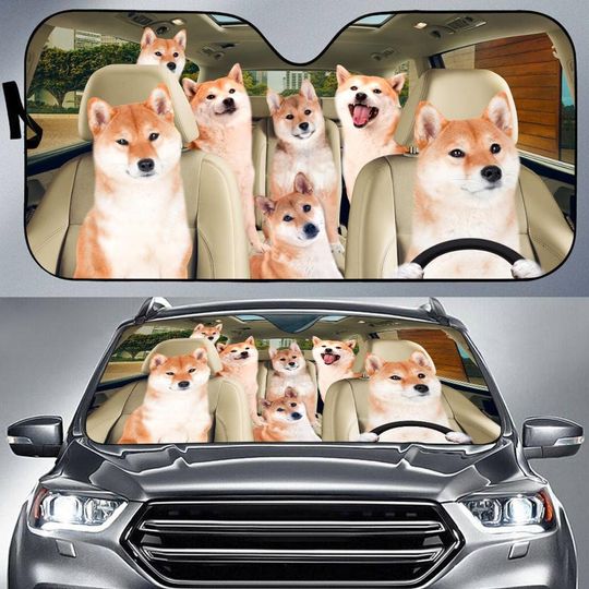 Shiba Inu Car Sun Shade, Shiba Inu Car Sunshade, Shiba Inu Car Decoration