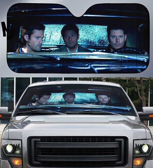 Supernatural Movie Car Sunshade, Sam Winchester Dean Winchester Castiel Car Sun Shade