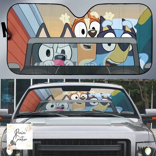 BlueyDad Car Sun Shade, Funny BlueyDad Sunshade, BlueyDad Auto Sunshade