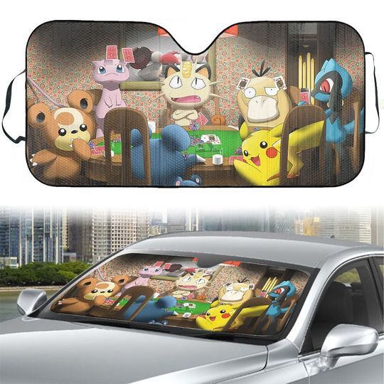 Azurill Marill Mew Pika PKM - Cute Design Sun Shade For Car