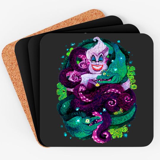 Disney The Little Mermaid Coasters Disney Ursula Coasters, Little Mermaid Ursula Coasters
