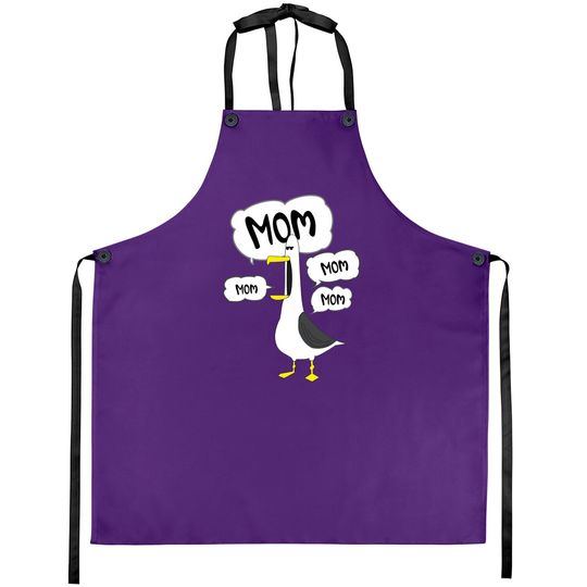 Mom Mom Mom Nemo Seagull Aprons, Disney Mom Aprons, Funny Nemo Aprons