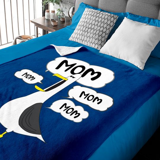 Mom Mom Mom Nemo Seagull Baby Blankets, Disney Mom Baby Blankets, Funny Nemo Baby Blankets