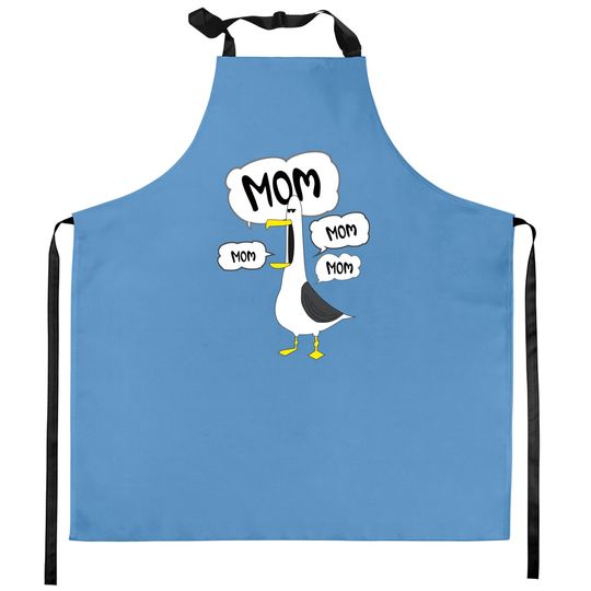 Mom Mom Mom Nemo Seagull Kitchen Aprons, Disney Mom Kitchen Aprons, Funny Nemo Kitchen Aprons