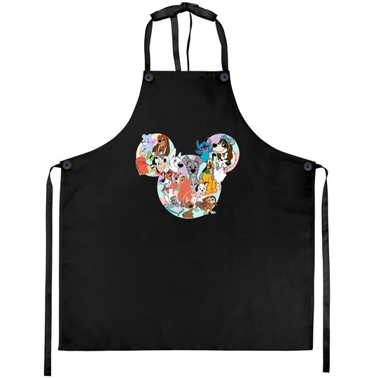 Disney Dogs Aprons, Disney Pets Aprons, Mickey and Dogs Aprons, Disney Dog Aprons