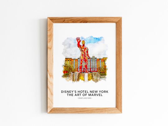Disney's Hotel New York - The Art of Marvel | Disneyland Paris | Watercolour Style Print poster