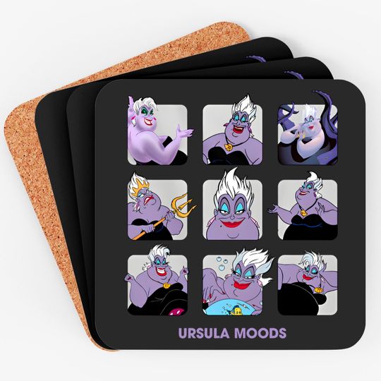 Disney Villains Ursula Moods Coasters, Disney The Little Mermaid Coasters