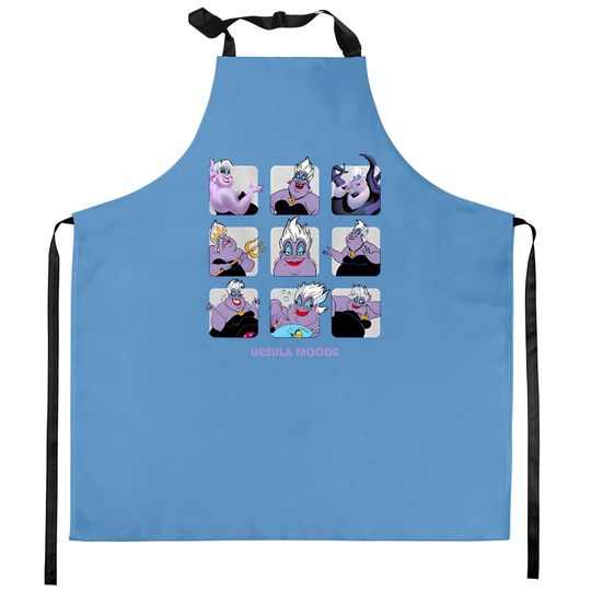 Disney Villains Ursula Moods Kitchen Aprons, Disney The Little Mermaid Kitchen Aprons