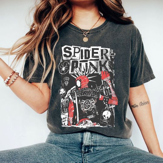 Vintage Retro Spider Punk Shirt, Spider man 2023 Shirt, Spider Man Across the Spider-Verse Shirt, Marvel spiderman Shirt, Marvel Fan Gift