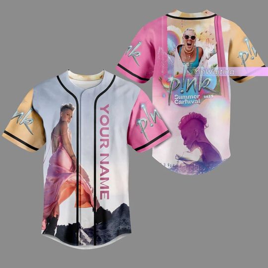 Pink Carnival Baseball Jersey, Pink Tour Jersey Shirt, Summer Carnival Jersey