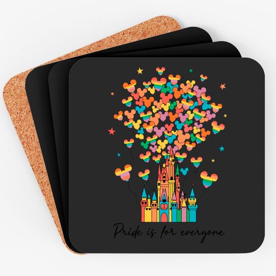Disney Pride 2023 Coasters, Disney Castle Rainbow Gays Day Coasters
