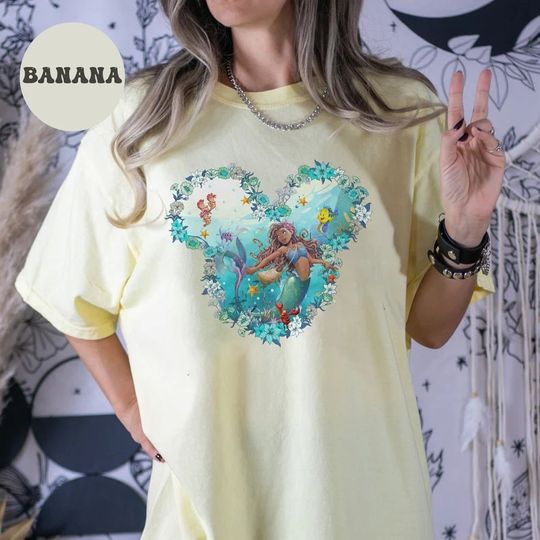 Vintage Disney The Little Mermaid Shirt, Disney Black Princess Live Action Shirt