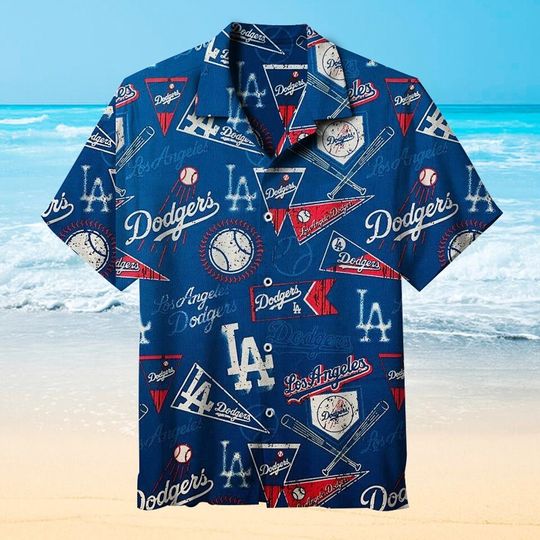 Los Angeles Dodgers Logo Hawaiian Shirt