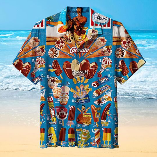 Ice- cream Shirts For Men 3d Printed Men's Hawaiian Shirt