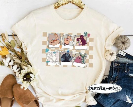 Vintage Hercules Shirt, Disney Hercules Megara Hades Shirt, Disney Checkered Shirt, Magic Kingdom, Disney World Shirt