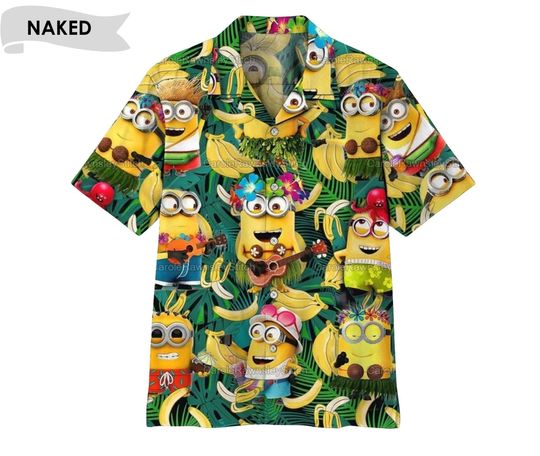 GREEN FUNNY Hawaiian Shirt - Minion Vacation Summer Shirt, Summer Vacation Tropical Shirt