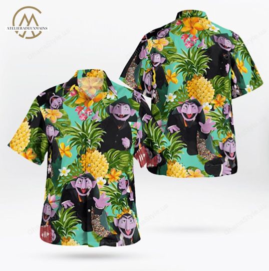 The Muppet Count Von Count Pineapple Tropical Hawaiian Shirt, Vacation Shirt