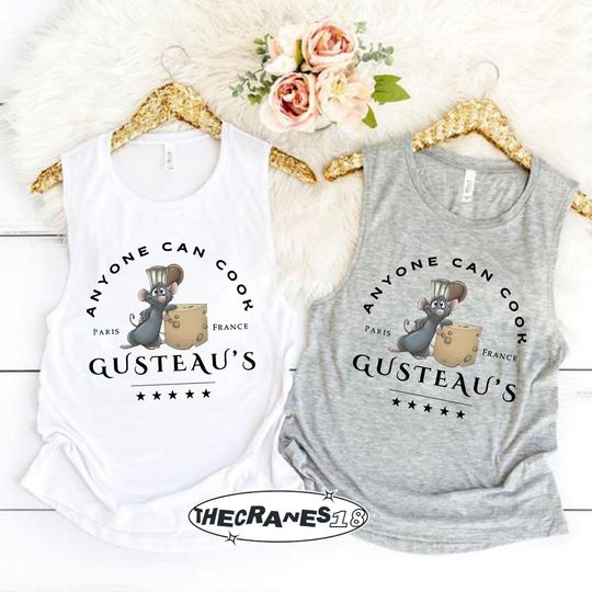 Disney tank Top, Ratatouille Tank Top, Anyone can cook, Ratatouille Mickey,