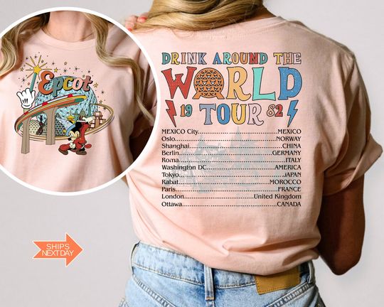 Disney Epcot World Tour Shirt, Retro Disney Epcot Shirt, Mickey And Friends