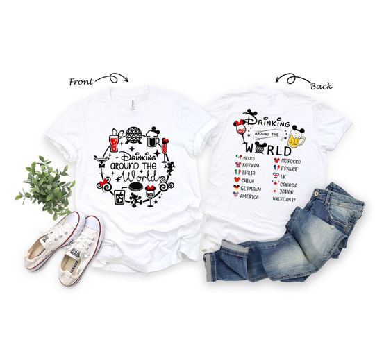 Drinking Around The World Shirt, Epcot Drink Shirt, Disney Family Shirt