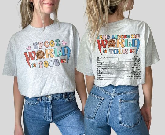 Disney Epcot World Tour Shirt, Retro Disney Epcot Shirt, Drinking Around The World